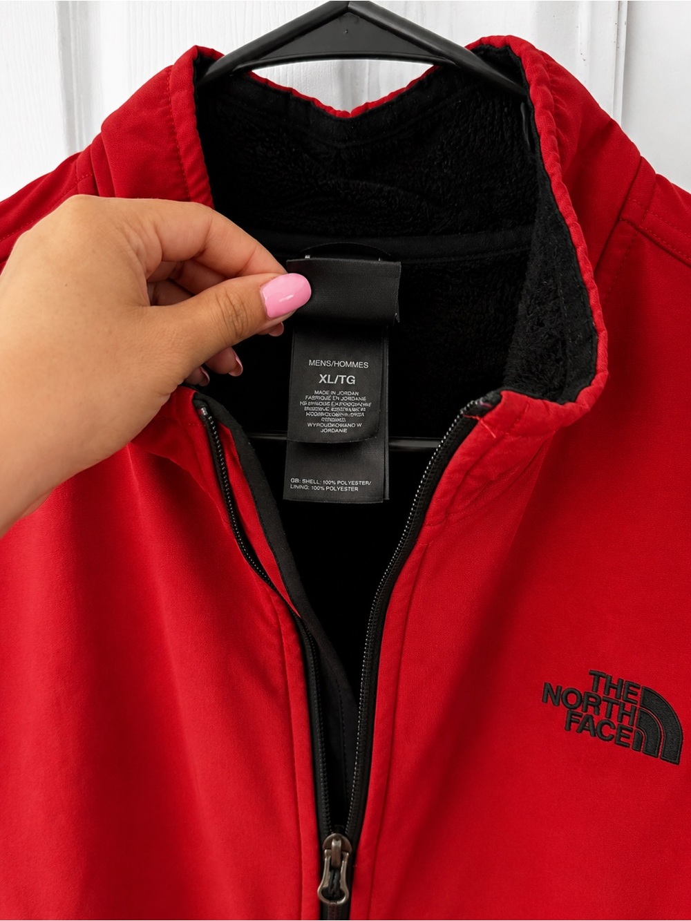 The North Face Red Black Fleece Lined Soft Shell Jacket - Picture 3 of 3
